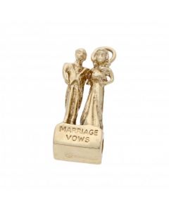 Pre-Owned 9ct Yellow Gold Bride & Groom Marriage Vows Charm