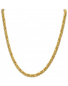 New 9ct Yellow Gold Heavy 28" Square Byzantine Necklace 2.7oz