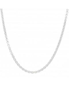 New Sterling Silver 28Inch Diamond-Cut Belcher Cable Link Chain