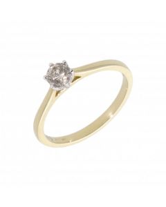 New 9ct Yellow Gold 0.34 Carat Diamond Solitaire Ring