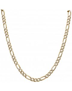 Pre-Owned 9ct Yellow & White Gold 20 Inch Figaro Chain Necklace