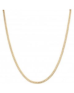 New 9ct Yellow Gold 24 Inch Solid Flat Curb Chain Necklace