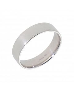 New 9ct White Gold 6mm Modern Flat Court Wedding Ring