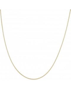 New 9ct Yellow Gold 18" Diamond-Cut Curb Link Chain Necklace