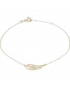 New 9ct Yellow Gold Angel Wing Ladies 7.5" Bracelet