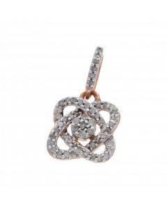 Pre-Owned 9ct Rose Gold Diamond Knot Pendant