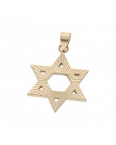 Pre-Owned 9ct Yellow Gold Solid Star Of David Pendant