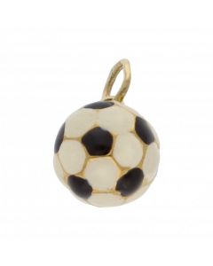 Pre-Owned 9ct Yellow Gold & Enamel Football Charm