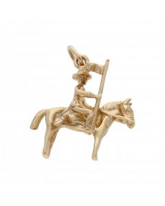 Pre-Owned 9ct Gold Horse Riding Mountain Ranger Charm