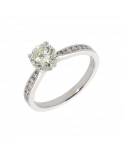 New Certificated 18ct White Gold 1.01ct Diamond Solitaire Ring