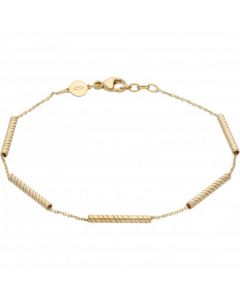 New 9ct Yellow Gold 7 Inch Twisted Bars Ladies Bracelet