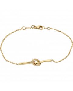 New 9ct Yellow Gold 7 Inch Knot Bar Ladies Bracelet