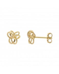 New 9ct Yellow Gold Open Knot Style Stud Earrings