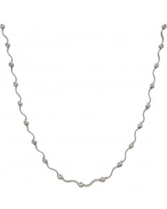 Pre-Owned 18ct White Gold 15 Inch Diamond Set Wave Necklet