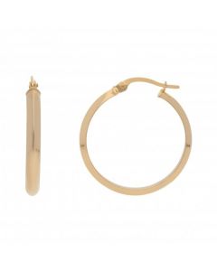 New 9ct Yellow Gold 25mm Polished Hoop Earrings
