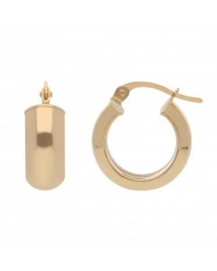 New 9ct Yellow Gold 16mm Small Polished Hoop Earrings