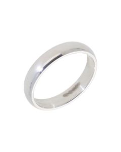 New Sterling Silver 4mm Traditional Court Wedding Ring