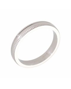 New Sterling Silver 3mm Edged Wedding Ring