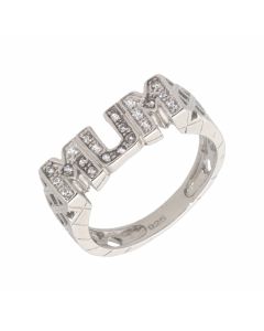 New Sterling Silver Cubic Zirconia MUM Ring