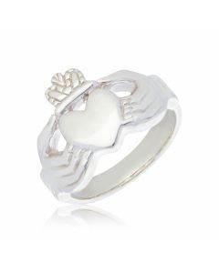 New Sterling Silver Claddagh Design Mens Ring