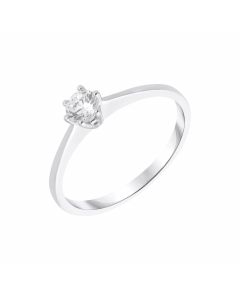 New Sterling Silver Cubic Zirconia Solitaire Dress Ring