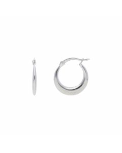 New Sterling Silver Polished Graduated Creole Hoop Earrings