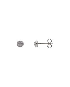 New Sterling Silver Cubic Zirconia Round Stud Earrings