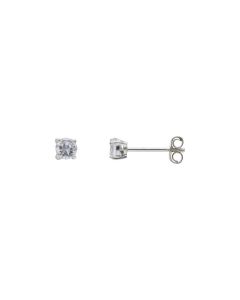 New Sterling Silver 4mm Cubic Zirconia Claw Set Stud Earrings