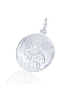 New Sterling Silver Round Reversible St Christopher