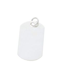 New Sterling Silver Plain Dog Tag Engraveable Pendant