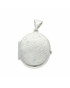 New Sterling Silver Oval Paterned Locket