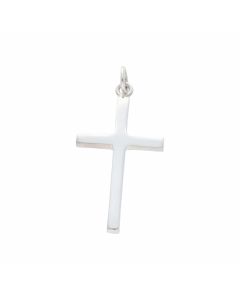 New Sterling Silver Polished Cross Pendant