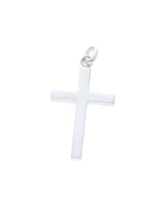 New Sterling Silver Solid Polidhed Cross Pendant