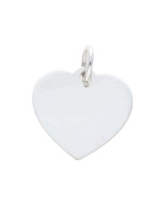 New Sterling Silver Plain Heart Disc Pendant