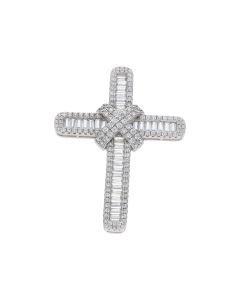 New Sterling Silver Cubic Zirconia Cross Pendant