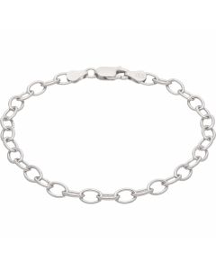 New Sterling Silver Open Curb Link Ladies Bracelet