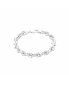 New Sterling Silver 8.5 Inch Hollow Rope Bracelet