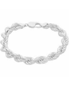 New Sterling Silver 8.5 Inch Hollow Rope Bracelet 20g