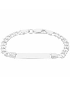 New Sterling Silver Childs 5.5" Identity Curb Link Bracelet