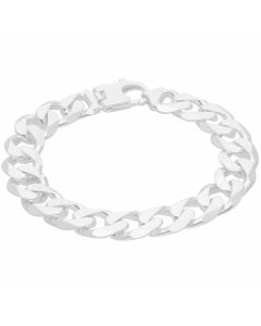 New Sterling Silver 8.5 Inch Solid Curb Link Mens Bracelet 1.6oz