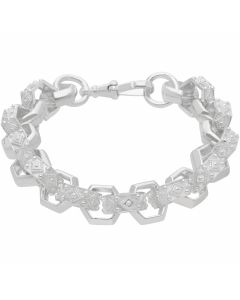 New Sterling Silver Heavy 9"  Hexagon Belcher Bracelet 1.8oz