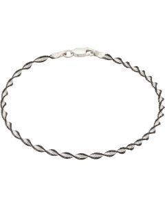New 2 Colour Sterling Silver Twisted Link Ladies Bracelet