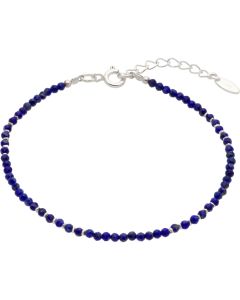 New Sterling Silver Fine Lapis Lazuli Bead 6.5-7.5" Bracelet