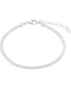 New Silver 7" - 7.5" Single Row Panther Link Ladies Bracelet