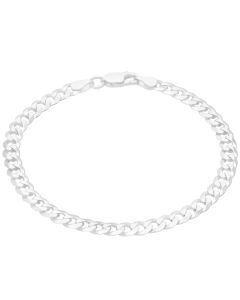New Sterling Silver 7.5" Ladies Curb Link Bracelet