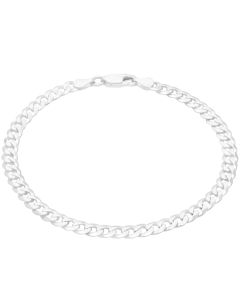 New Sterling Silver 8.5" Mens Curb Link Bracelet