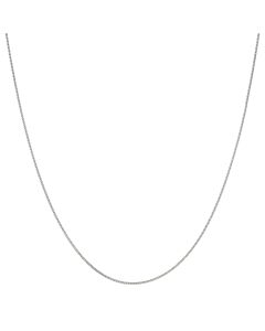 New Rhodium Plated Sterling Silver 16" Fine Curb Chain Necklace