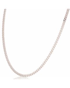 New Sterling Silver 24 Inch Diamond-Cut Curb Necklace