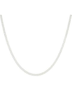 New Sterling Silver 20 Inch Close Link Flat Curb Link Necklace