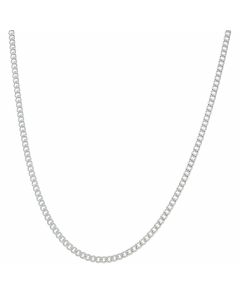 New Sterling Silver 24 Inch Rounded Curb Link Chain Necklace